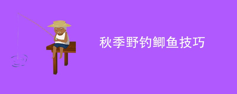 秋季野钓鲫鱼技巧